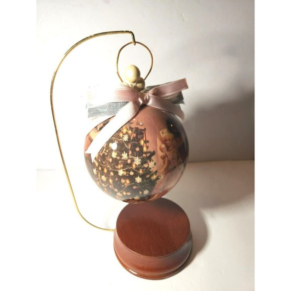 BARBIE Collectible 1997 Holiday Barbie 4" Decoupage Ornament w/wooden stand ~NIB - Picture 5 of 8